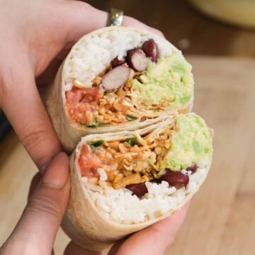 shredded tofu burrito feature image