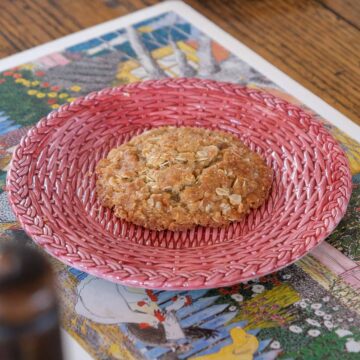 chewy brown butter miso anzac style biscuits with golden edges and soft centres