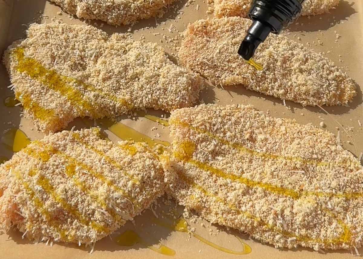 olive oil drizzle over chicken before going in the oven