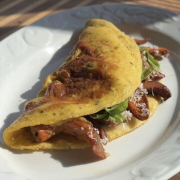 pine mushroom omelette feature image
